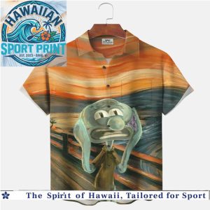 Squidward The Scream Art Parody Funny Cartoon Summer Hawaiian Shirt