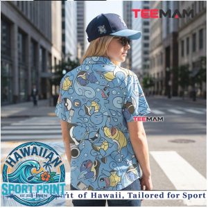 Squirtle And Blastoise Pattern Cute Casual Hawaiian Shirt