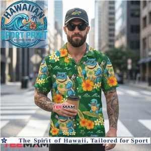 Squirtle Tropical Floral Pattern Summer Hawaiian Shirt