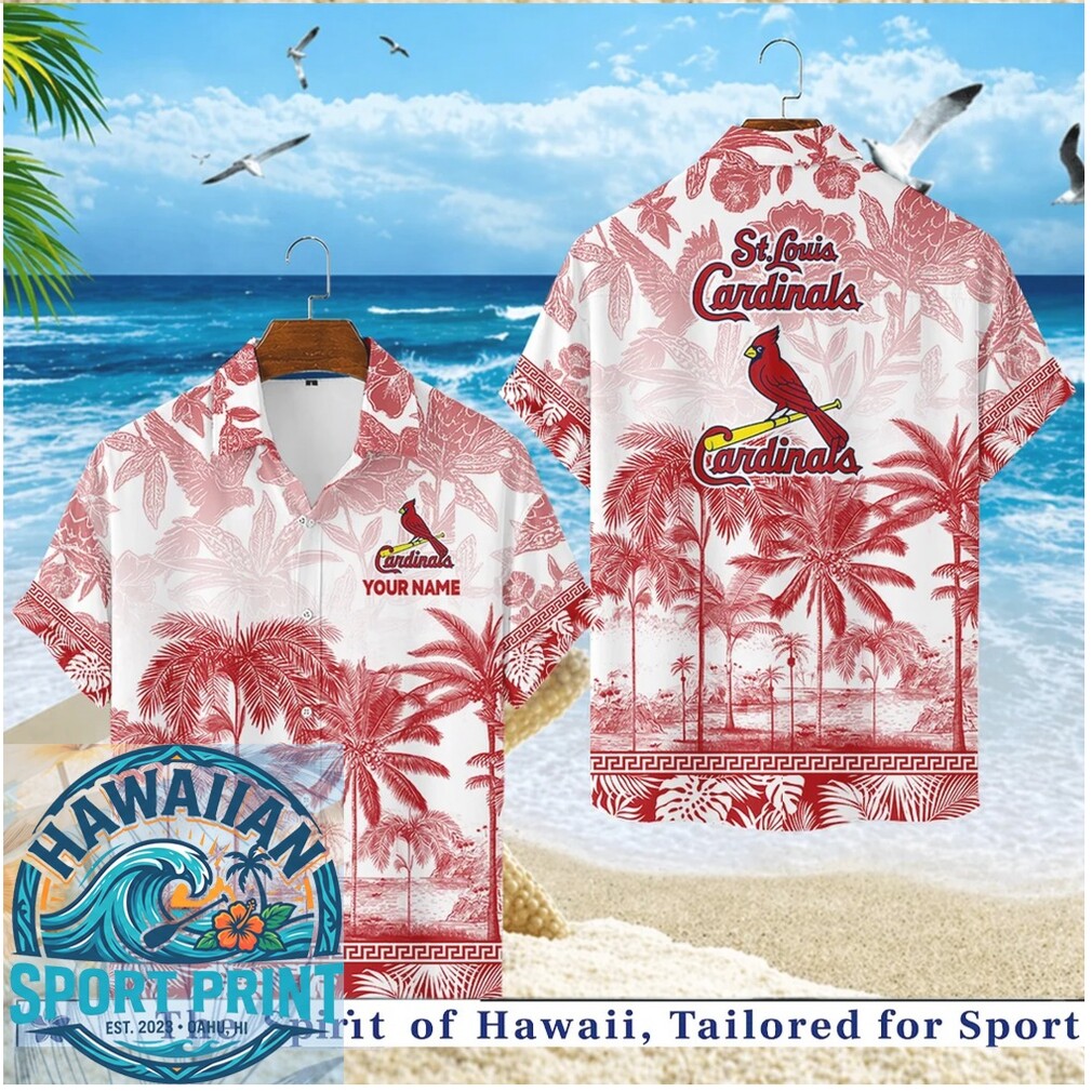 St Louis Cardinals Baseball Tropical Palm Tree Hawaiian Shirt St Louis Cardinals Baseball Tropical Palm Tree Hawaiian Shirt