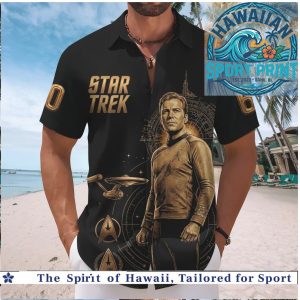 Star Trek 60th Anniversary Captain Kirk Space Sci Fi Hawaiian Shirt
