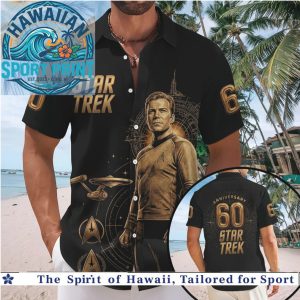 Star Trek 60th Anniversary Captain Kirk Space Sci Fi Hawaiian Shirt