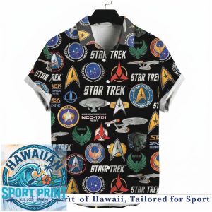 Star Trek Enterprise Space Command Logo Trekker Hawaiian Shirt