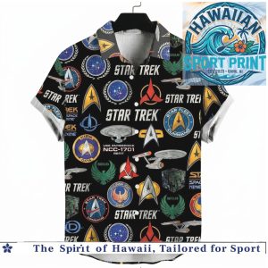 Star Trek Enterprise Space Command Logo Trekker Hawaiian Shirt