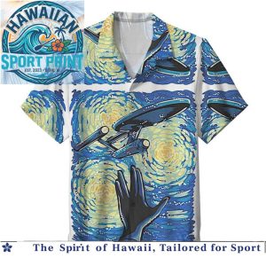 Star Trek Starship Enterprise Space Sci Fi Hawaiian Shirt