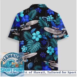 Star Trek USS Enterprise Space Galaxy Tropical Hibiscus Hawaiian Shirt