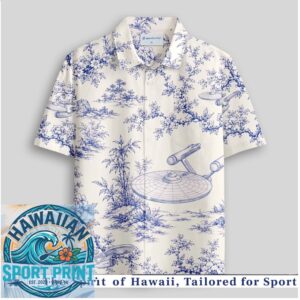 Star Trek USS Enterprise Toile de Jouy Tropical Hawaiian Shirt