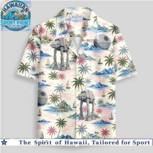 Star Wars AT AT Walker Tropical Beach Summer Hawaiian Shirt