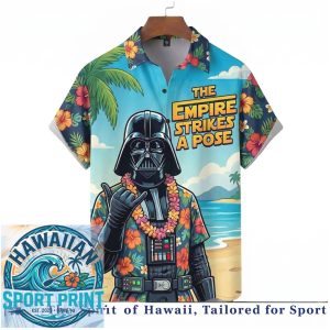 Star Wars Darth Vader Tropical Lei The Empire Strikes A Pose Hawaiian Shirt