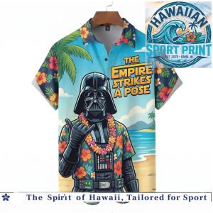 Star Wars Darth Vader Tropical Lei The Empire Strikes A Pose Hawaiian Shirt