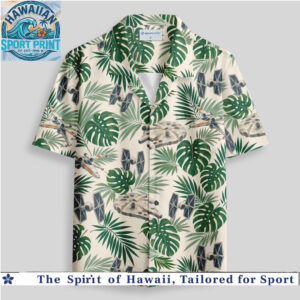 Star Wars Millenium Falcon TIE Fighter Tropical Jungle Hawaiian Shirt