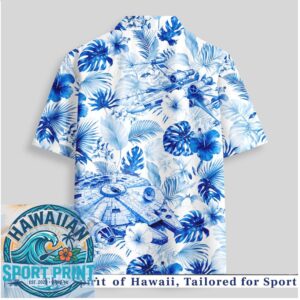 Star Wars Millennium Falcon Blue Floral Tropical Hawaiian Shirt