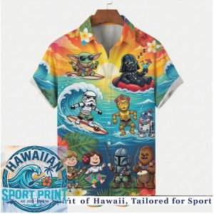 Star Wars Retro Characters Beach Sunset Tropical Hawaiian Shirt