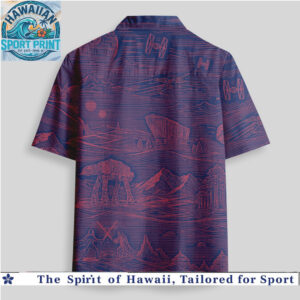 Star Wars Retro Sci Fi Landscape Red Blueprint Hawaiian Shirt
