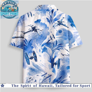 Star Wars Sci Fi Blue Watercolor Tropical Hawaiian Shirt