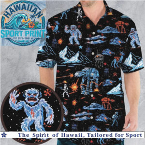 Star Wars Snowspeeder AT AT Winter Sci Fi Tropical Hawaiian Shirt