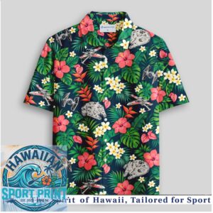 Star Wars Spaceship Galactic Floral Tropical Summer Hawaiian Shirt