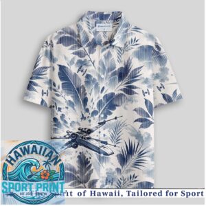 Star Wars X Wing Fighter Blue Monochromatic Tropical Hawaiian Shirt