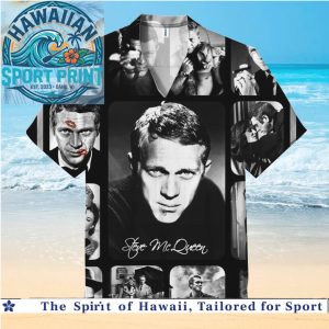 Steve McQueen Black And White Collage Legend Hawaiian Shirt