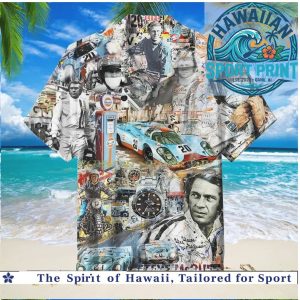 Steve McQueen Racing Legend Retro Collage Hawaiian Shirt