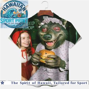 Stoner Wolf Weed Shop Burger Funny Meme Tropical Hawaiian Shirt