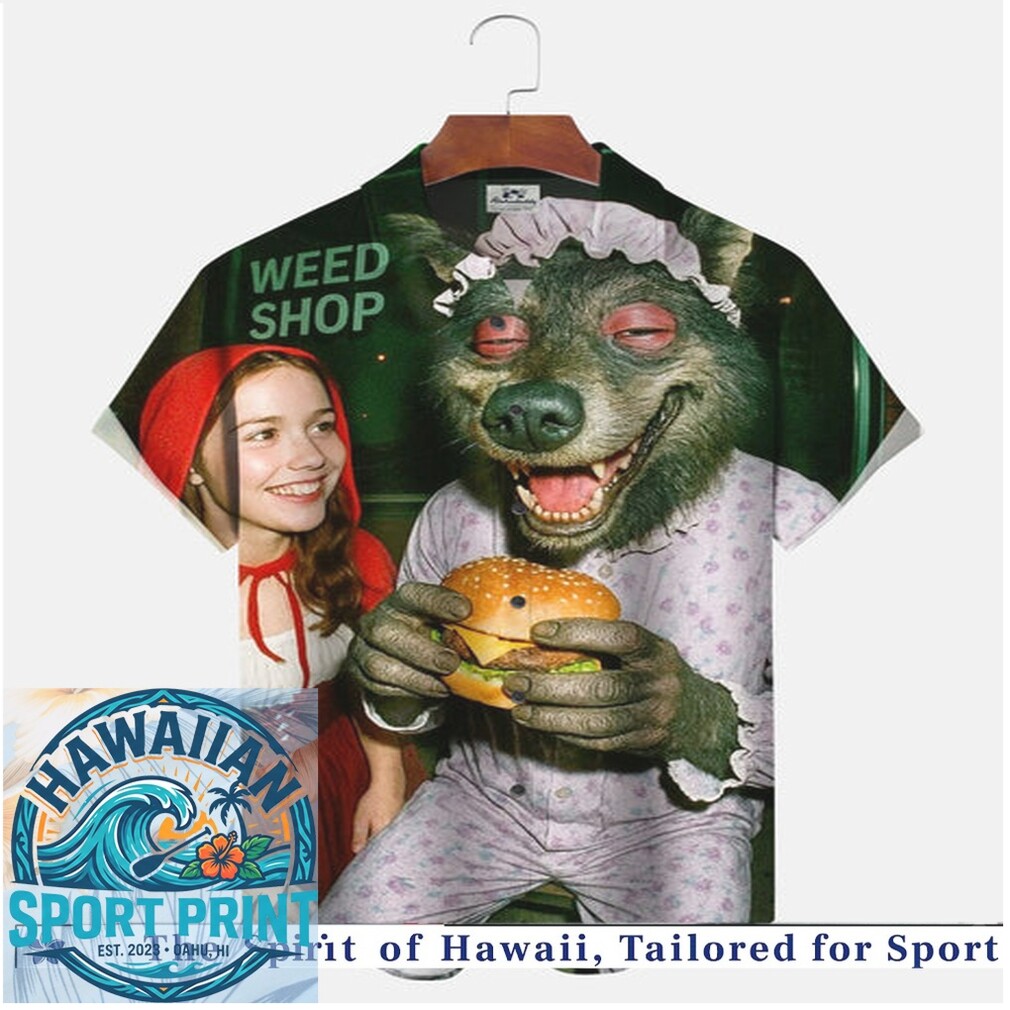 Stoner Wolf Weed Shop Burger Funny Meme Tropical Hawaiian Shirt Stoner Wolf Weed Shop Burger Funny Meme Tropical Hawaiian Shirt
