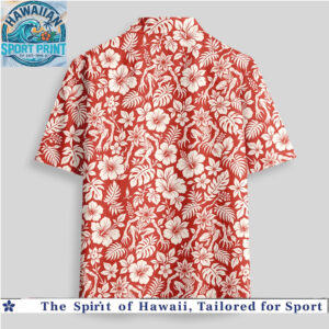 Stranger Things Demogorgon Monster Tropical Red Hibiscus Floral Hawaiian Shirt