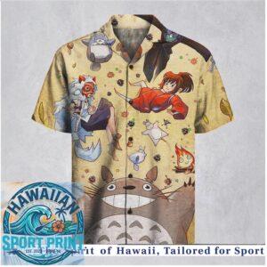 Studio Ghibli Totoro Anime Princess Mononoke Retro Hawaiian Shirt