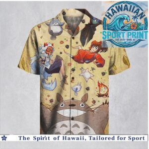 Studio Ghibli Totoro Anime Princess Mononoke Retro Hawaiian Shirt