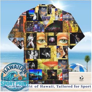 Styx Classic Rock Band Collage Photo Montage Music Fan Hawaiian Shirt