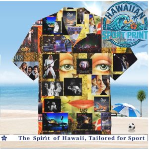 Styx Classic Rock Band Vintage Tour Collage Hawaiian Shirt