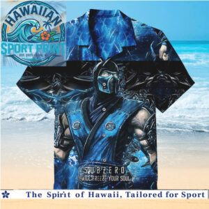 Sub Zero Mortal Kombat Ice Blue Hawaiian Shirt