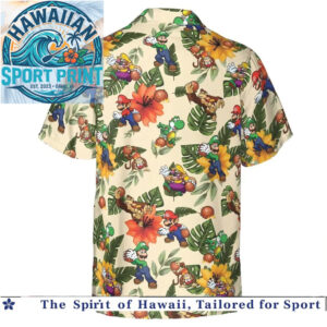 Super Mario Bros Donkey Kong Basketball Sports Tropical Hawaiian Shirt