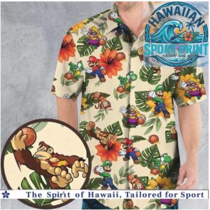 Super Mario Bros Donkey Kong Basketball Sports Tropical Hawaiian Shirt