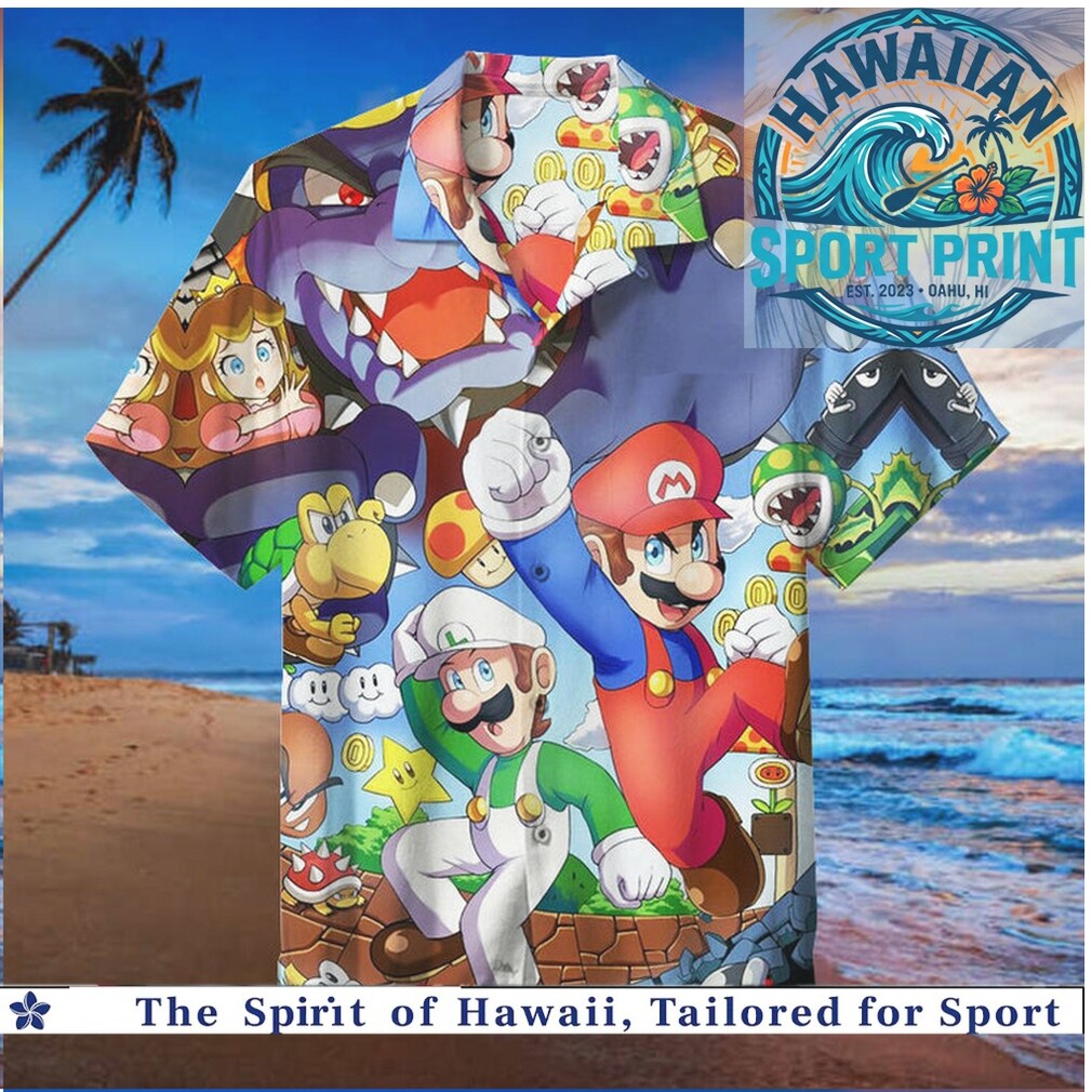 Super Mario Bros Video Game Characters Tropical Hawaiian Shirt Super Mario Bros Video Game Characters Tropical Hawaiian Shirt
