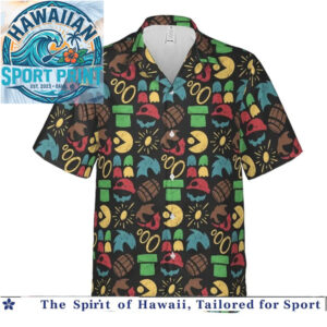 Super Mario Retro Arcade Game Items Classic Hawaiian Shirt