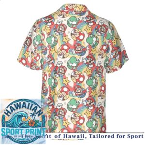 Super Mario Yoshi Mushroom Rainbow Arcade Gaming Tropical Hawaiian Shirt