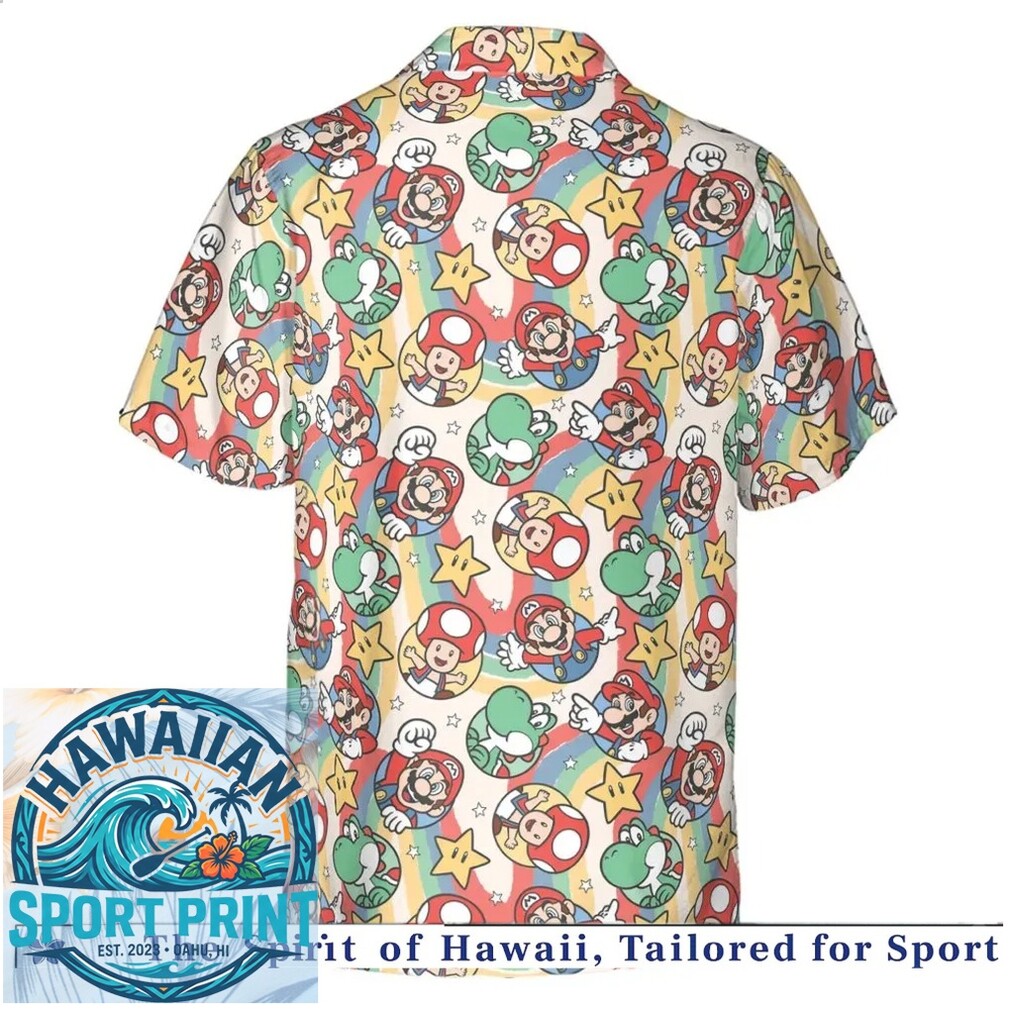 Super Mario Yoshi Mushroom Rainbow Arcade Gaming Tropical Hawaiian Shirt Super Mario Yoshi Mushroom Rainbow Arcade Gaming Tropical Hawaiian Shirt