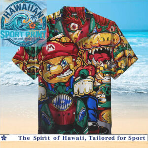 Super Mario and Bowser Gaming Action Retro Hawaiian Shirt