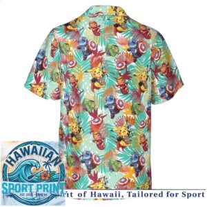 Superhero Pokemon Pikachu Cute Mashup Tropical Hawaiian Shirt