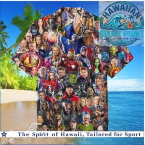 Superhero Universe Characters Collage Action Movie Hawaiian Shirt
