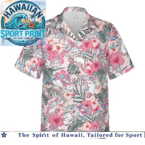 Sylveon Cute Pink Floral Tropical Summer Hawaiian Shirt