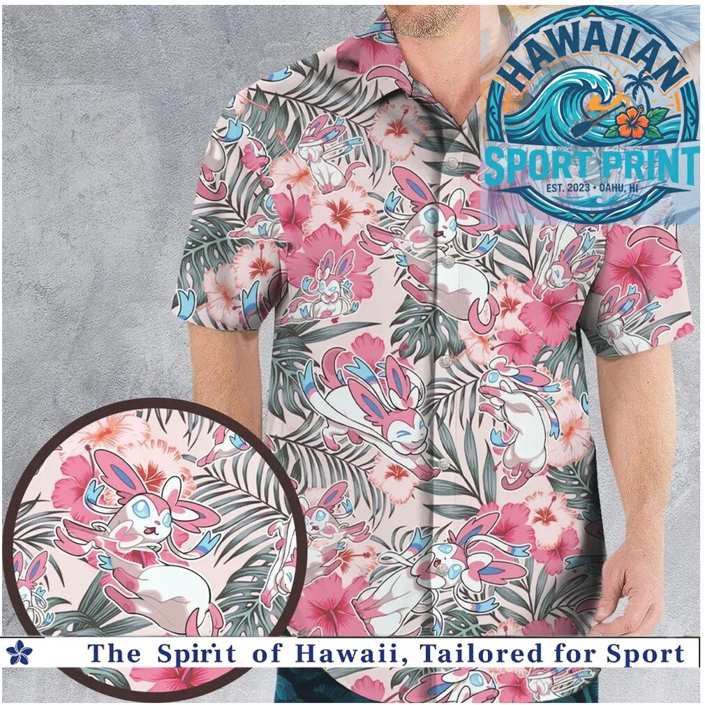 Sylveon Cute Pink Floral Tropical Summer Hawaiian Shirt Sylveon Cute Pink Floral Tropical Summer Hawaiian Shirt