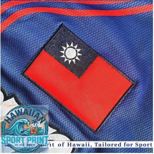 Taiwan Flag Custom Name Blue White Baseball Jersey