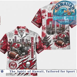 Tampa Bay Buccaneers Football Stadium Skyline Skull Hawaiian Shirt