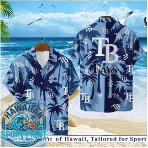 Tampa Bay Rays Blue Palm Tree Tropical Summer Hawaiian Shirt