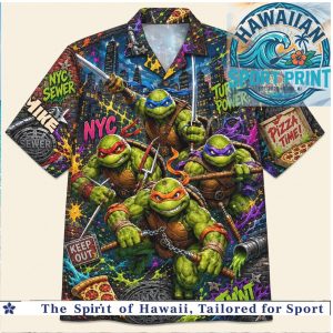 Teenage Mutant Ninja Turtles TMNT NYC Sewer Turtle Power Hawaiian Shirt