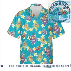 Teletubbies Ninja Turtles Mashup Tropical Hawaiian Shirt