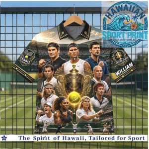 Tennis Legends Grand Slam Champions Trophy Hawaiian Sport Shirt