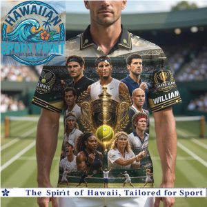 Tennis Legends Grand Slam Champions Trophy Hawaiian Sport Shirt